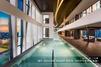 city of dreams penang for sale - indoor infinity pool