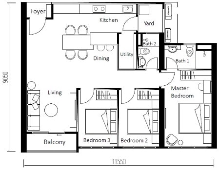 grains residence layout