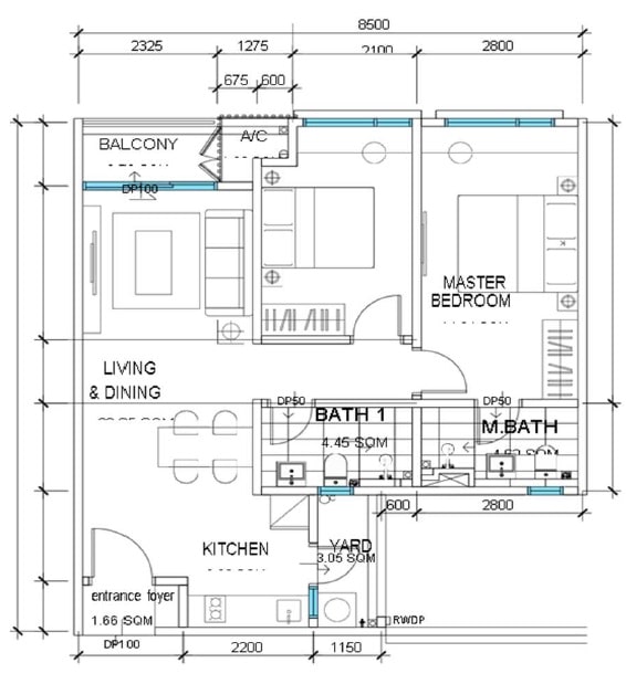 ion vivace layout C 780sf 2 bedrooms 2 carparks (2)