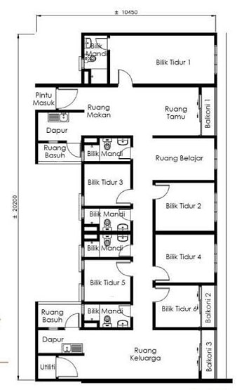 the skyline layout F 1950sf 6 bedrooms